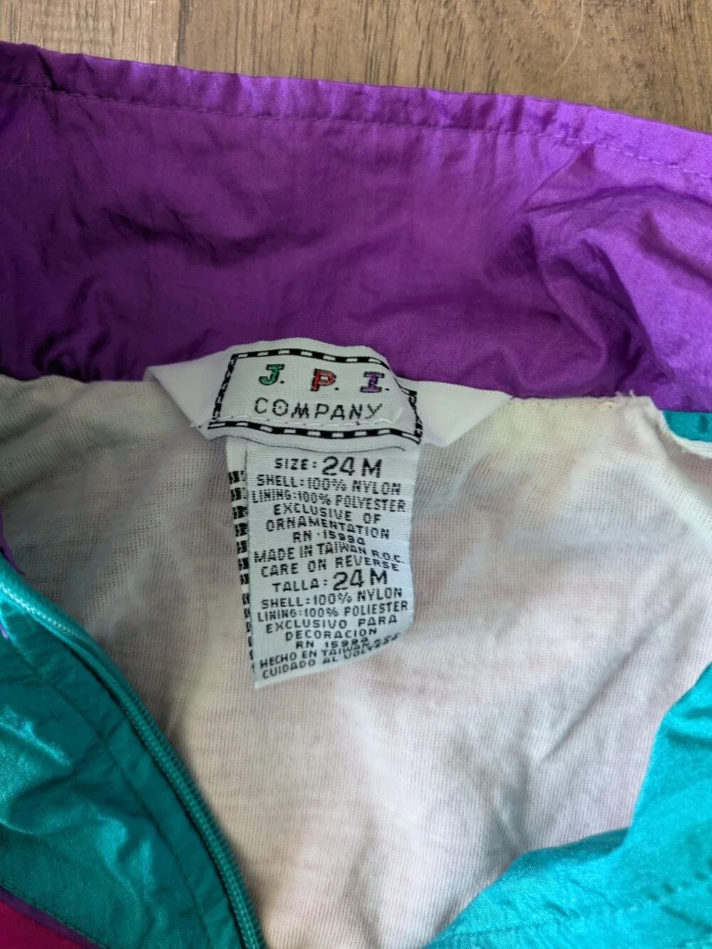 J.p.i. Company Vintage Colorblock Windbreaker Jacket - Sz 24m